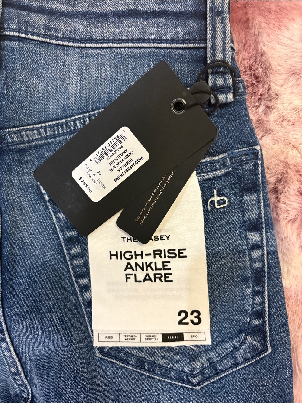 rag & bone Dark Blue High-Rise Flare Jeans - Picture 5 of 7